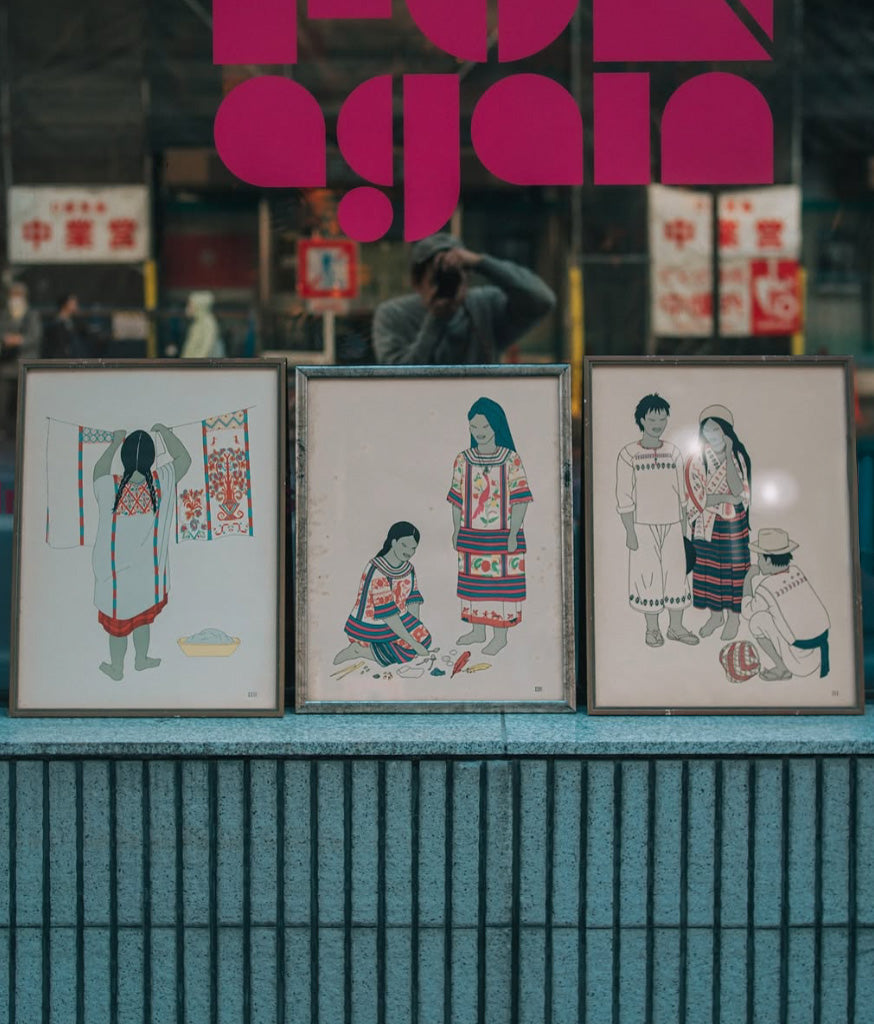 メキシコ民族衣装 シルクスクリーン額装②