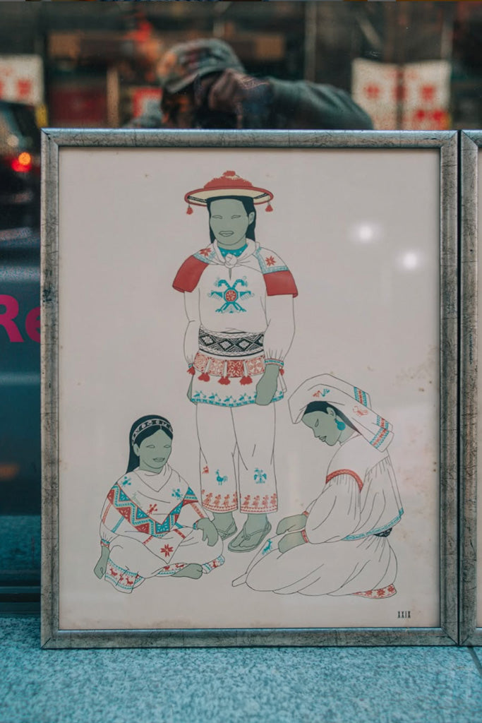 メキシコ民族衣装 シルクスクリーン額装④