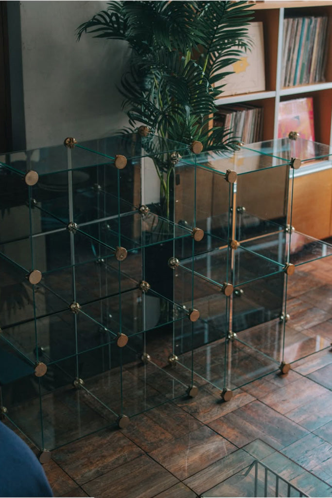 ガラスモジュールラック(長方形4マス)