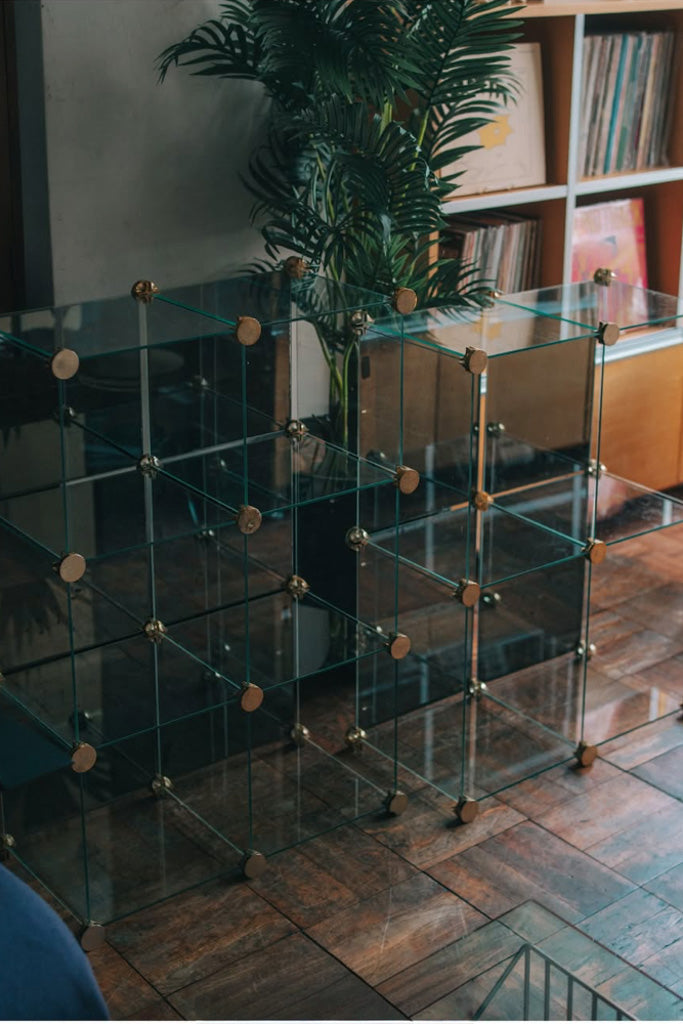 ガラスモジュールラック(長方形4マス)