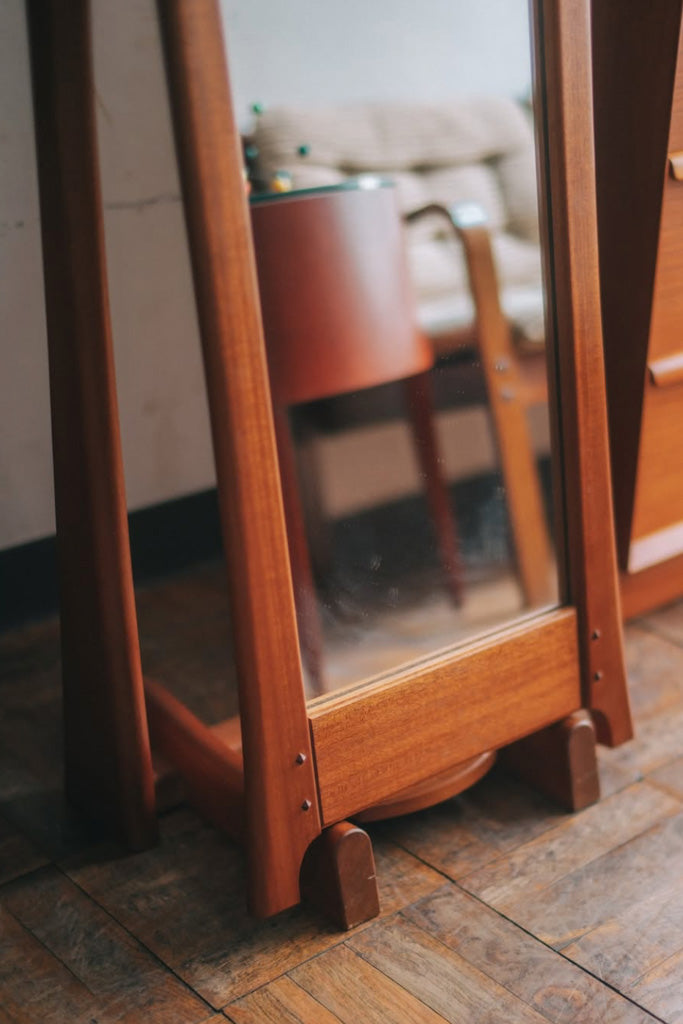 チーク材 姿見