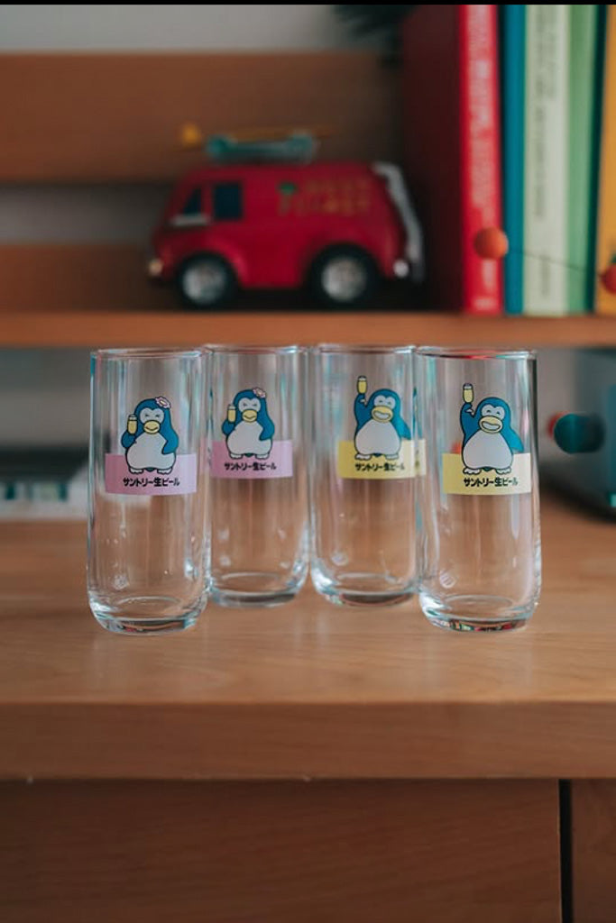 80'sノベルティグラス(パピプペンギンビールグラス4本セット)