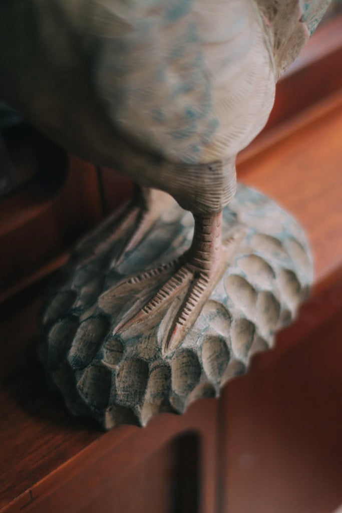 ニワトリ 木彫りのオブジェ