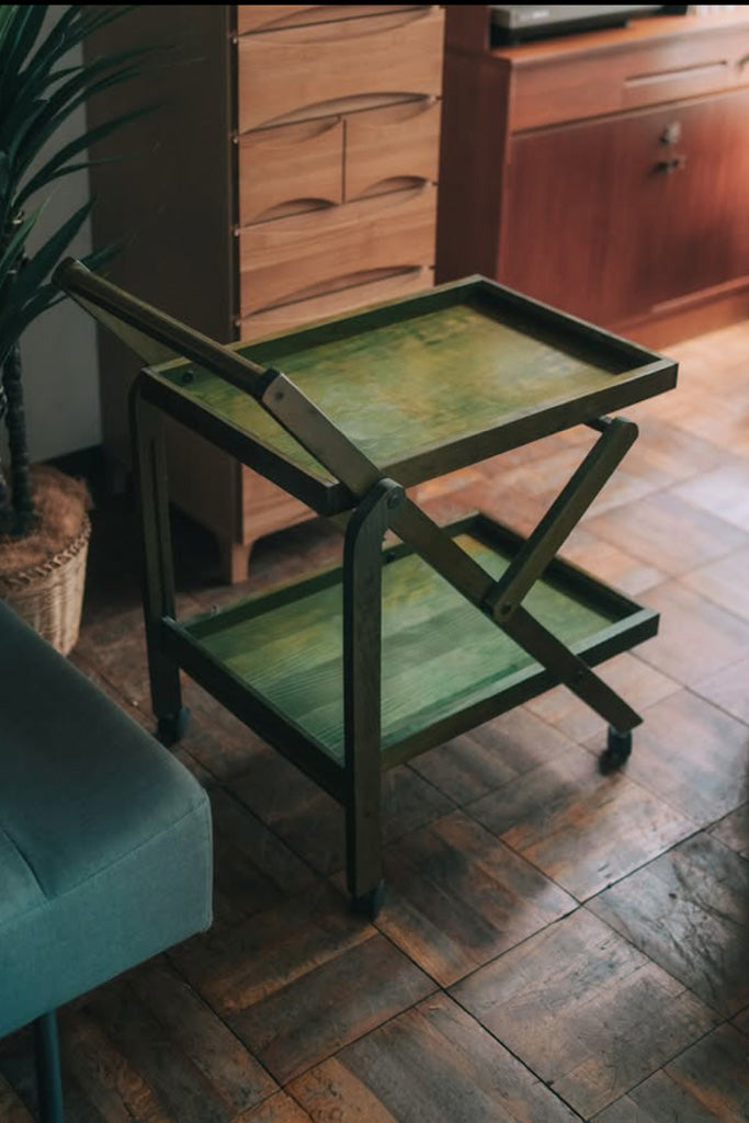 折り畳み木製ワゴン