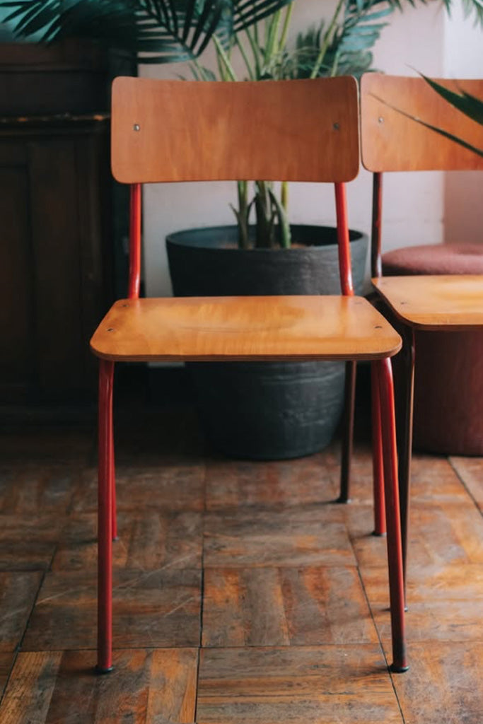 フランス製スクールチェア(赤)