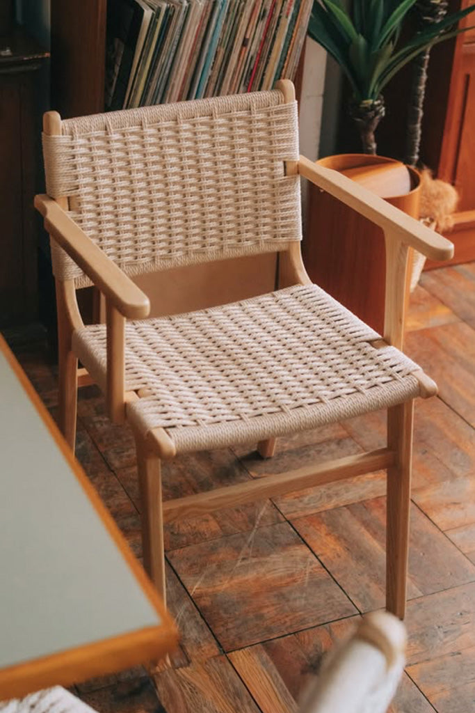 FUJIEIペーパーコードダイニングチェア(アームあり)