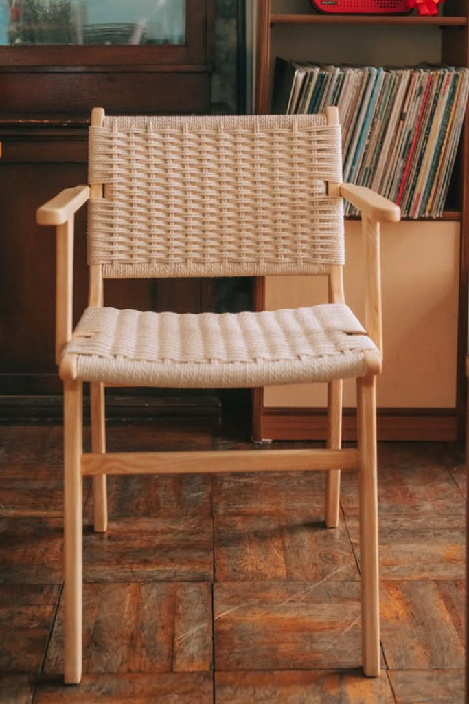 FUJIEIペーパーコードダイニングチェア(アームあり)