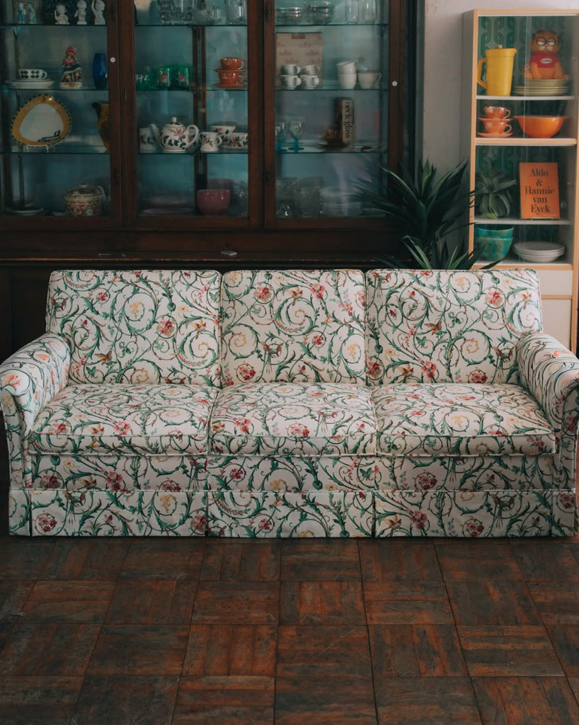 コスガの植物柄3Pソファ