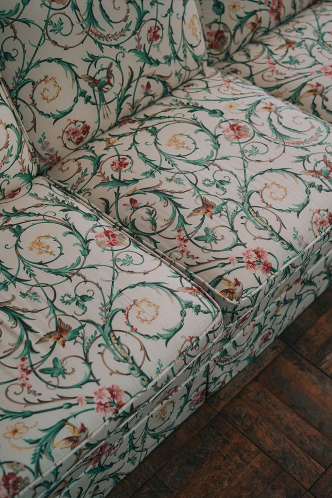 コスガの植物柄3Pソファ