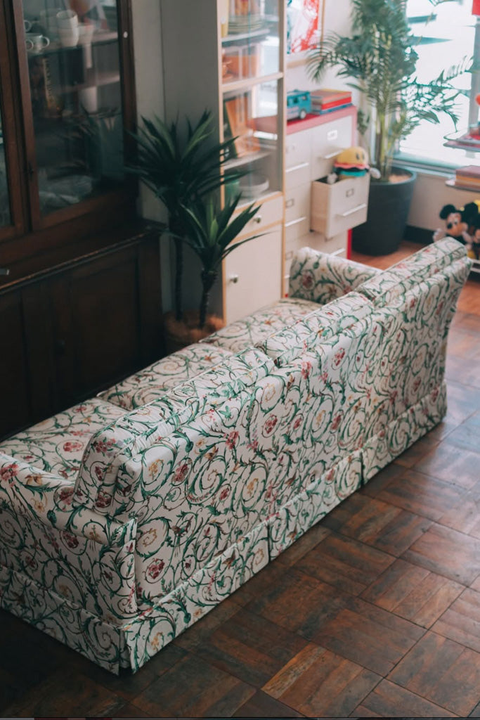 コスガの植物柄3Pソファ