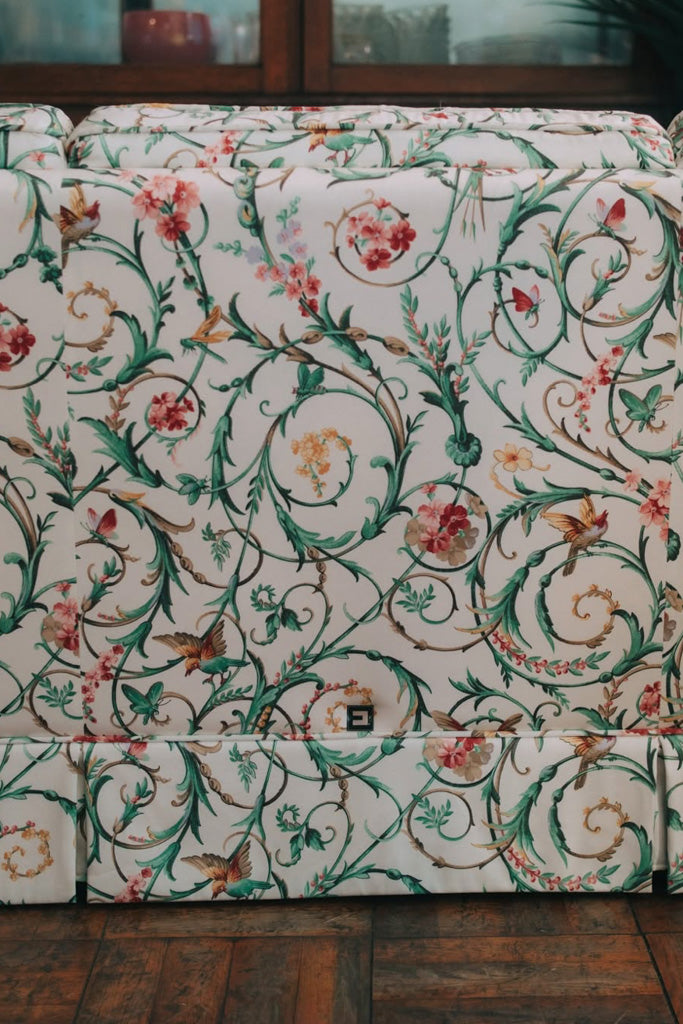 コスガの植物柄3Pソファ