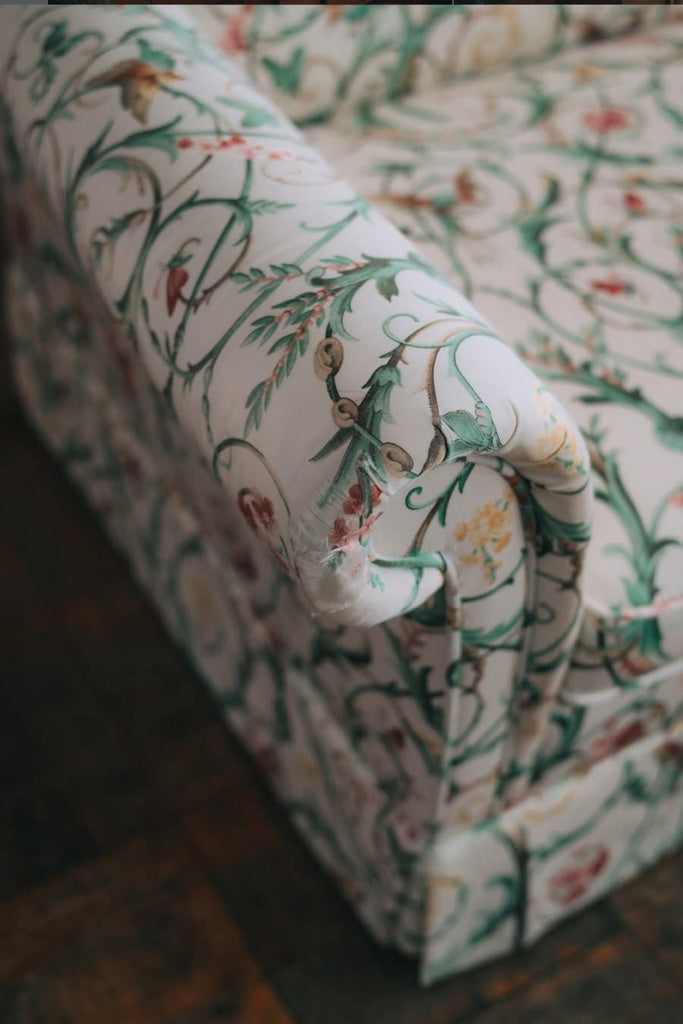 コスガの植物柄3Pソファ