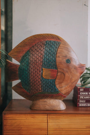 木彫りの熱帯魚オブジェ