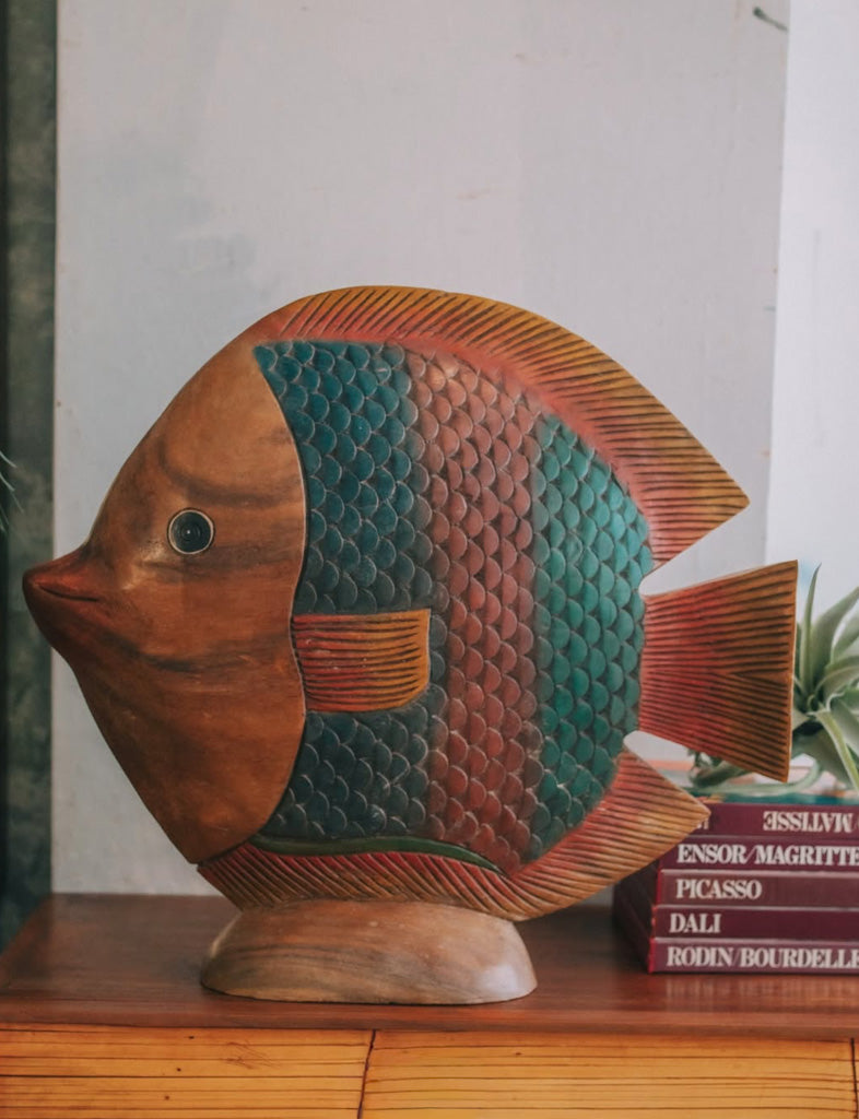 木彫りの熱帯魚オブジェ