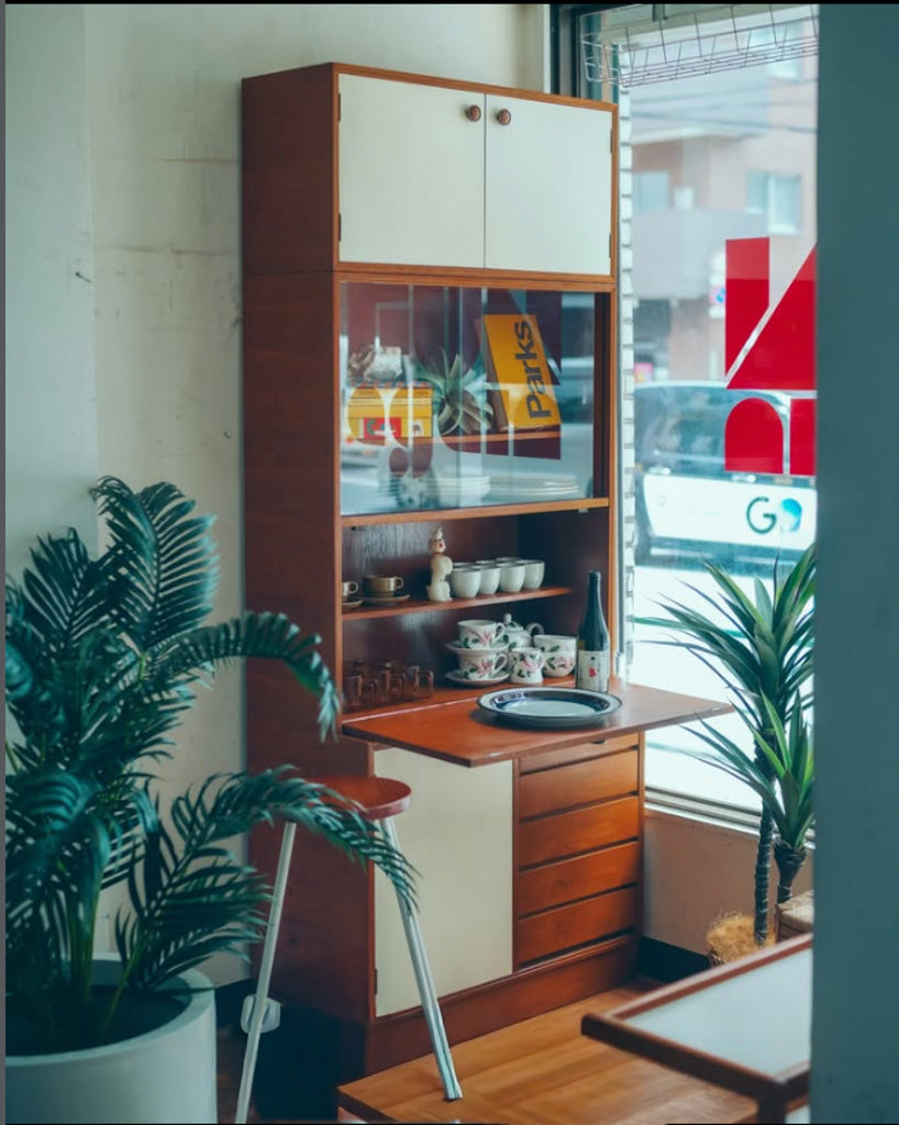 チーク材キャビネット3段