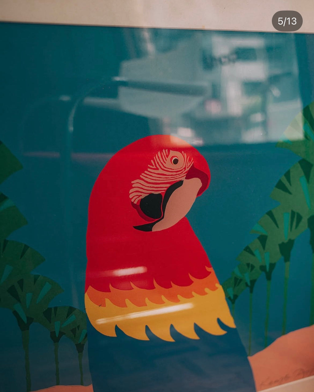 Kenzo Ariyoshiシルクスクリーン(Bird in Paradise Ⅱ)