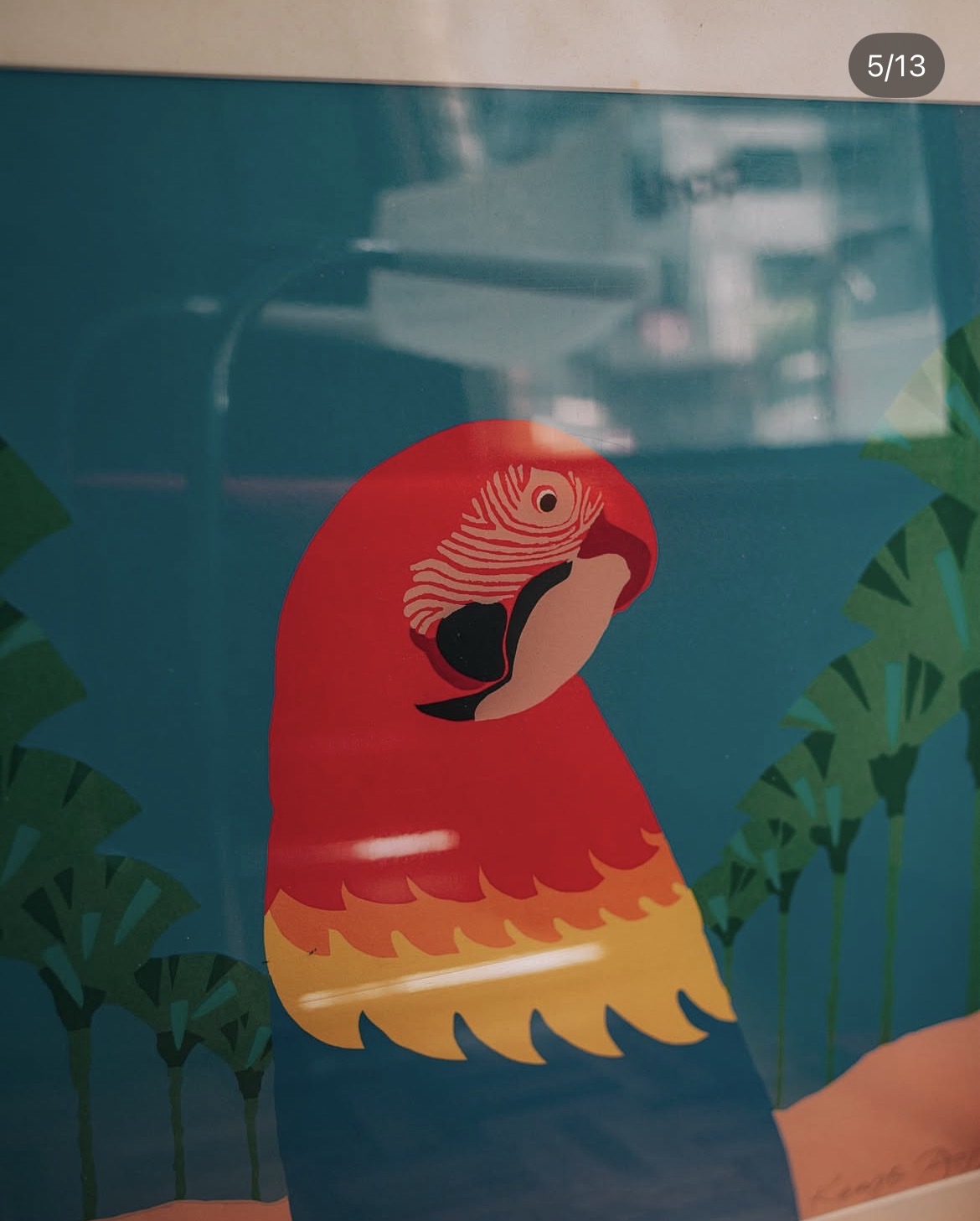 Kenzo Ariyoshiシルクスクリーン(Bird in Paradise Ⅱ)